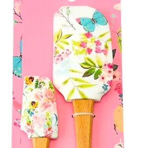Set of 2 Garden Flowers & Butterflies Silicone Spatulas